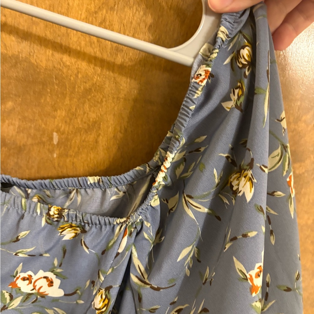 Bloom Chic Floral Blue Midi Dress w/ Pockets! - Picture 8 of 8